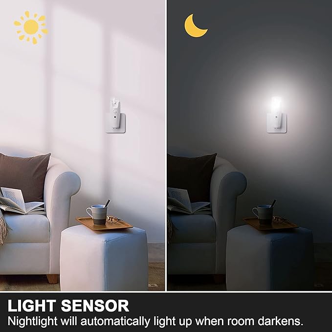 Emergency Lights for Home, 3-in-1 Function Power Failure Light, Flashlight and Plug-in Night Light, 5 Pack