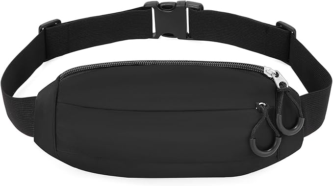 SUOSDEY Money Belt bag for Travel, Men Women RFID Fanny Pack for Hiking Running Crossbody Waist Bag Passport Bag black