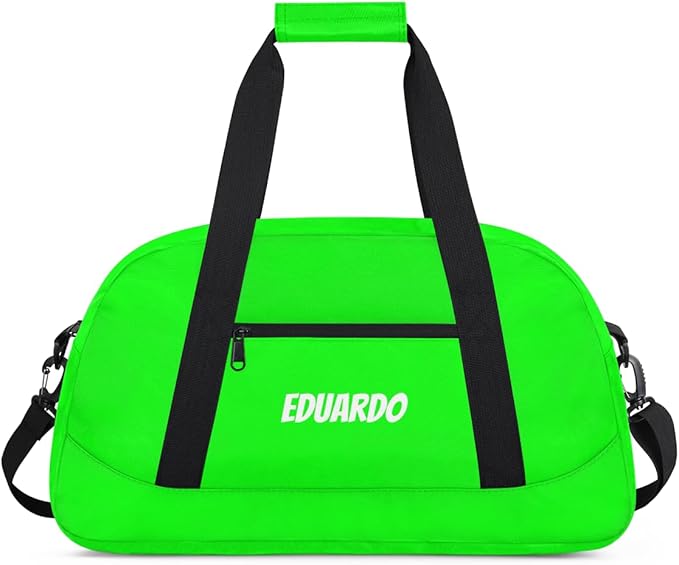 Custom Name Duffle Bag Personalized Kids Gym Bag Travel Overnight Weekender Bag Sports Bag for Boys Girl Green