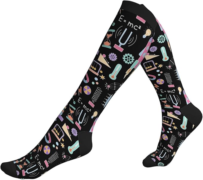 Compression Socks Knee High Circulation Support Socks For Women Men Athletic Running Work Hiking Cycling Travel
