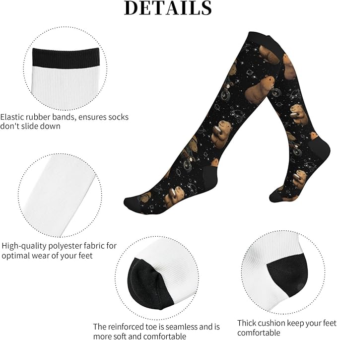 Compression Socks Knee High Circulation Support Socks For Women Men Athletic Running Work Hiking Cycling Travel