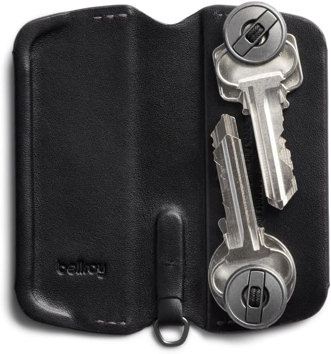 Bellroy Key Cover Plus – Third Edition (Leather Key Holder, Holds 4 – 8 Keys) - Black