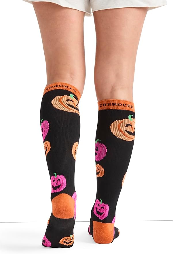 Cherokee Women's 10-15mmHg Compression Socks – Fun Print Knee Highs with Light Support, Soft Feel - PRINTSUPPORT