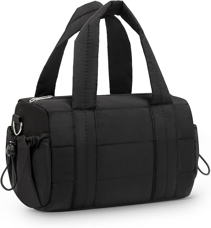 8L Mini Gym Bag for Women, Small Size Sport Duffel Bag for Yoga Dance Swimming, Water-Resistant Compact Workout Bag with Adjustable Strap, Black