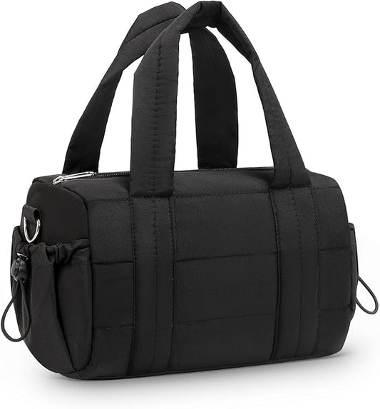 8L Mini Gym Bag for Women, Small Size Sport Duffel Bag for Yoga Dance Swimming, Water-Resistant Compact Workout Bag with Adjustable Strap, Black