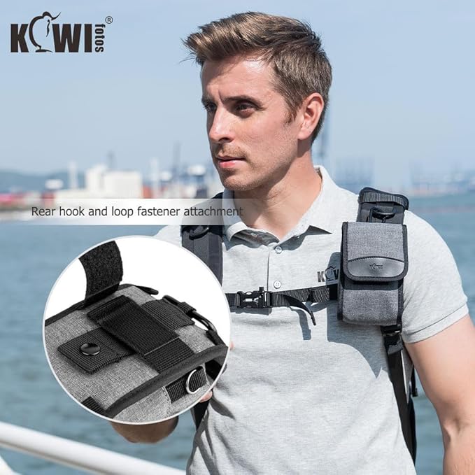 KIWIFOTOS Compact Camera Case Travel Belt Pouch, Digital Camera Small Bag for Lumix DC-ZS99 Ricoh GRIV GR III Sony RX100 VI ZV-1 II ZV-1 ZV-1F Canon ZS720 G7XIII GR IIIx Olympus TG-6 TG-5