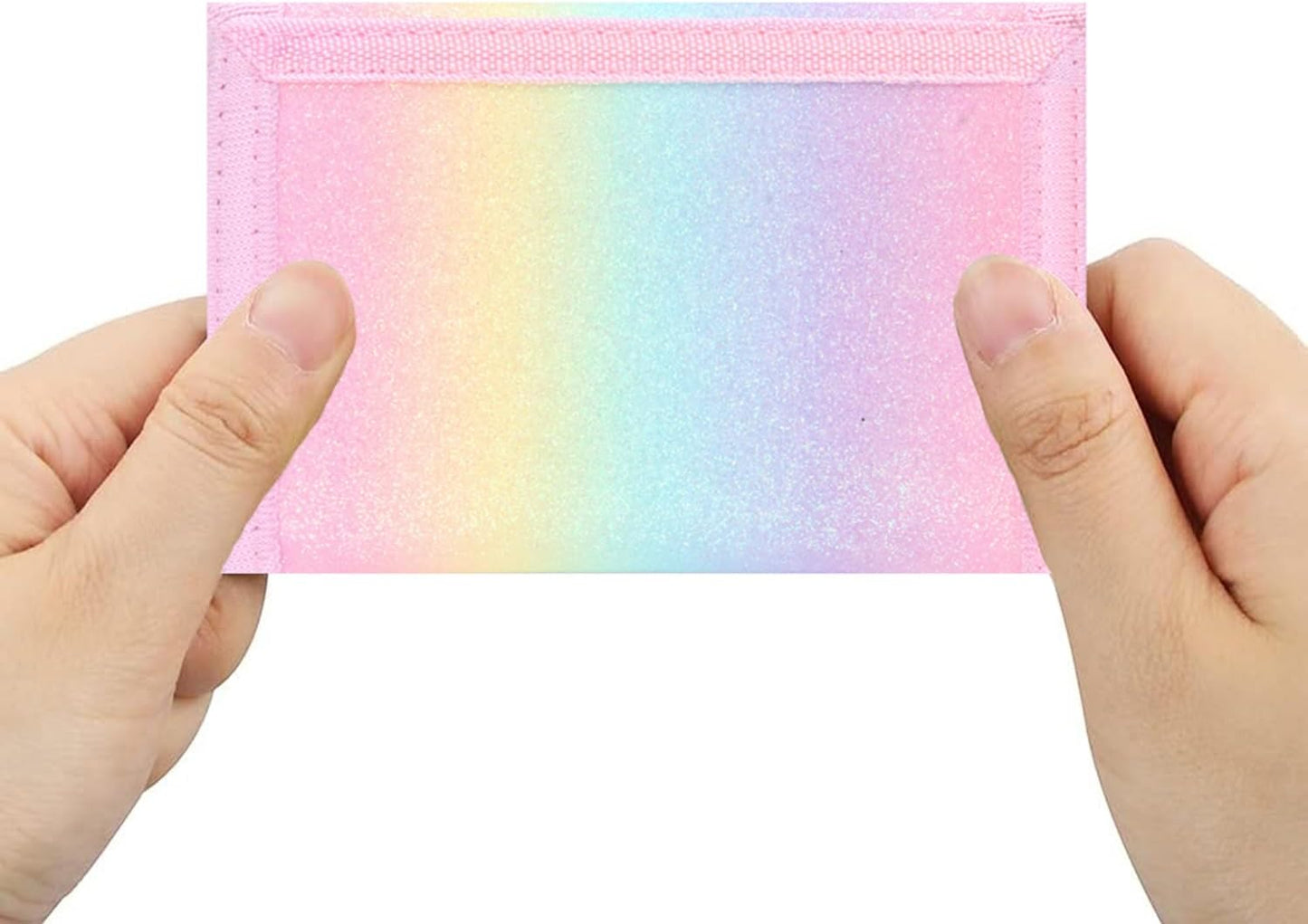 NEICY RFID Blocking Canvas Wallet for Men and Women - Camo Trifold Outdoor Sports Wallets with Magic Sticker for Teen Kids (Rainbow1)