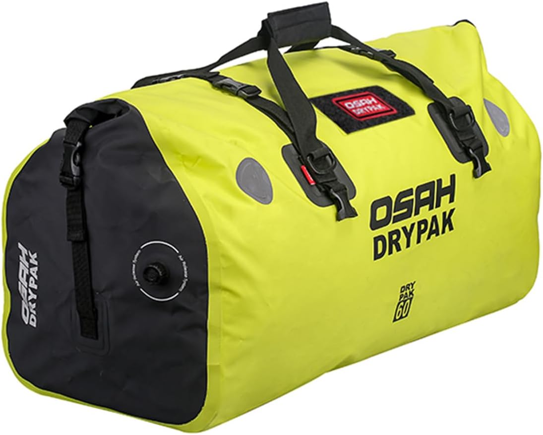 Waterproof Duffel& Luggage Bag - Motorcycle Dry Bag Tail Saddle Bags with Roll Top Closure,Large Storage Space,for Camping, Kayaking, Fishing & Traveling(Green, 60L)