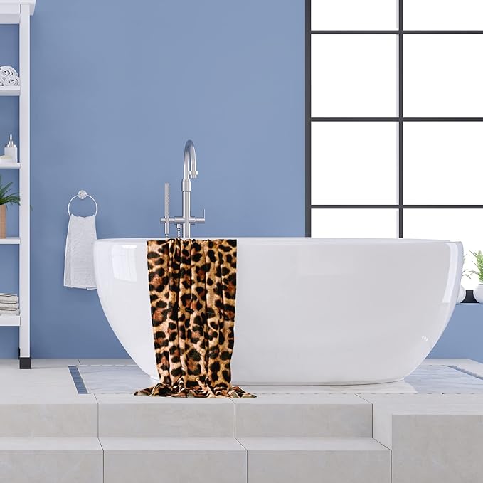 LIVILAN Oversized Leopard Beach Towel Cheetah Blanket for Women Girls, Thin Lightweight Microfiber Sand Free Quick Dry Towel, 30”X60” Pool Bath Yoga Shower Cheetah Gifts