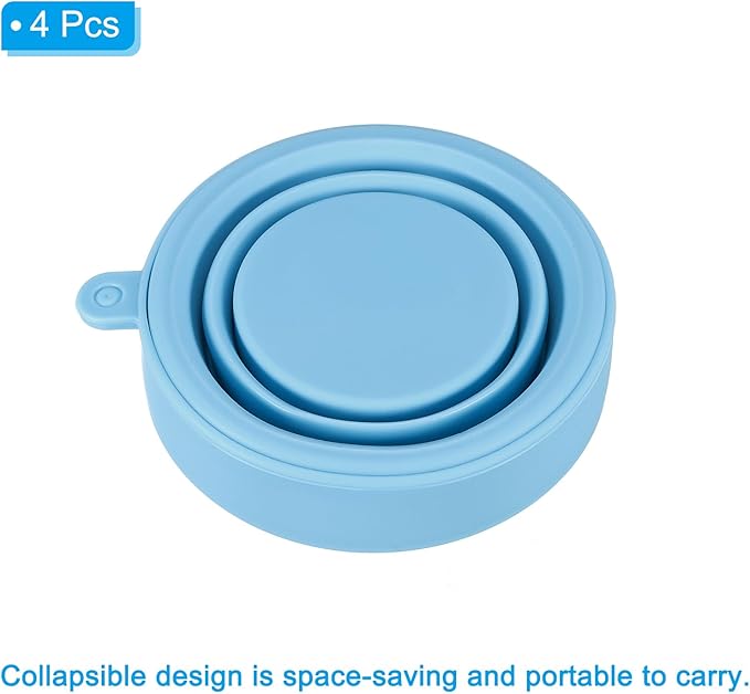 PATIKIL Collapsible Travel Cup, 4 Pack 170mL Travel Folding Water Cup Silicone Mug Portable Drinking Cup for Camping Hiking Outdoor, Blue