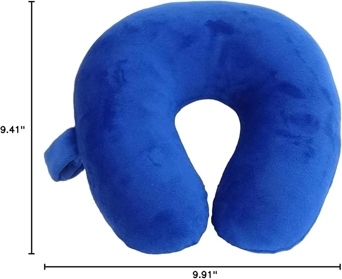 Kids Travel Neck Pillow - Cozy Soft Microfiber,Compact Design for Airplane,Car Seat,or Toddler Travel Support – Blue,(Pack of 12)