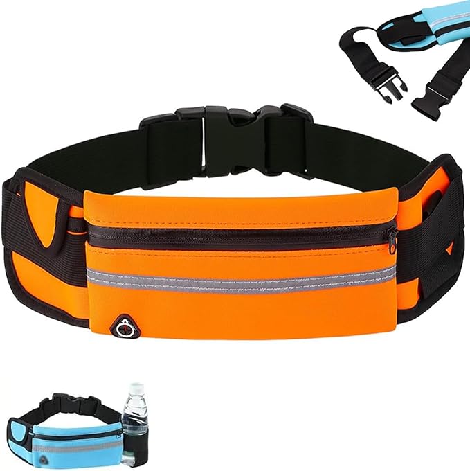 Anti-Theft Invisible Waist Bag, Hidden Storage for Safer Travel, Ultra-Slim Money Belt, Waterproof, Ultra-Light Fabric - Soft, Stretchy & Breathable (Orange)