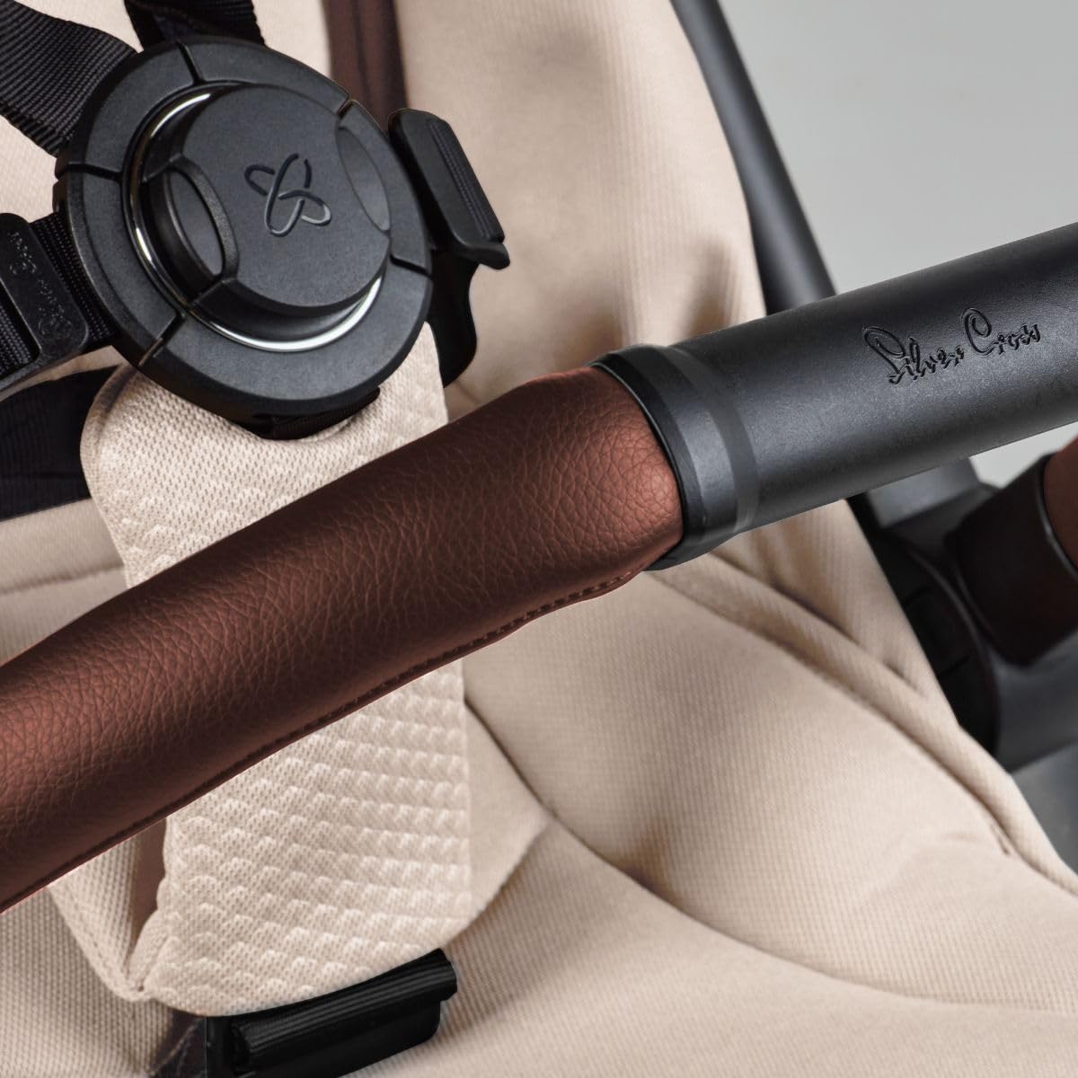 Silver Cross Jet 5 - Full Size TSA Approved Infant & Toddler Travel Stroller - Lightweight, Compact & Easy to Fold, with All-Terrain Wheels and One Hand Full Flat Recline (Almond White)