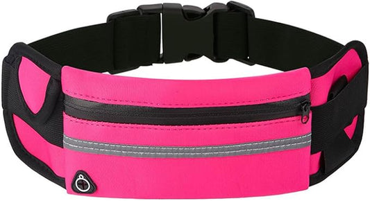 Anti-Theft Invisible Waist Bag, Money Belt for Travel with Hidden Compartment, Waterproof Slim Waist Pack for Phone Passport Cash, Running Cycling Hiking Fitness Security Belt Bag (Red)