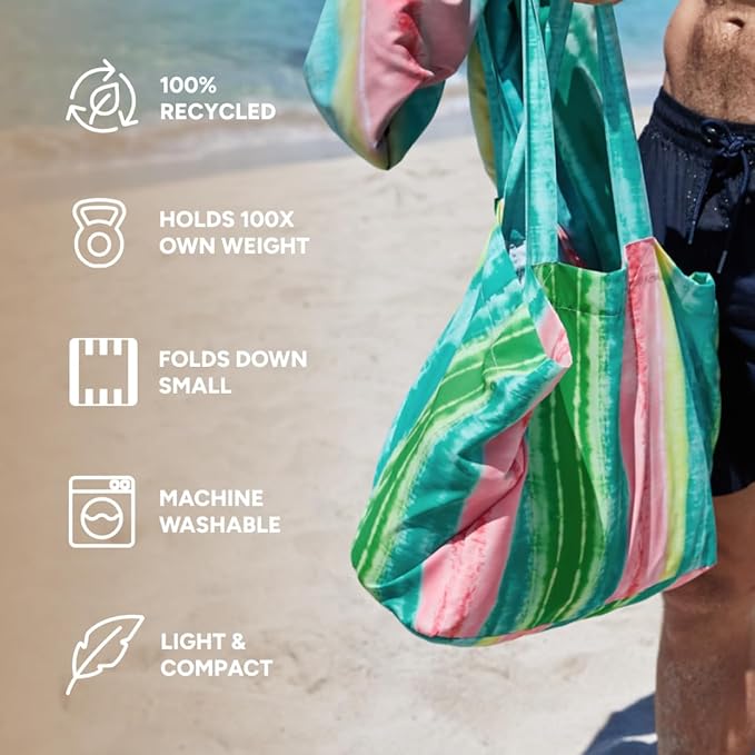 Dock & Bay Everyday Beach Tote Bag - Reusable Carrier Bag for Daily Use - Carries Up to 10kg - 100% Recycled Materials