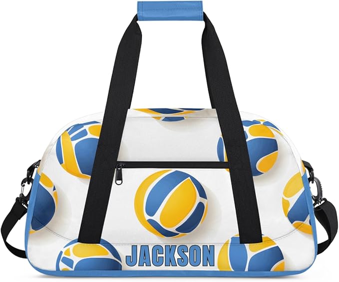 Custom Volleyball Gym Duffel for Kids Boys,Personalized Duffel Bag Overnight Bags for Travel Weekender Practice Sports