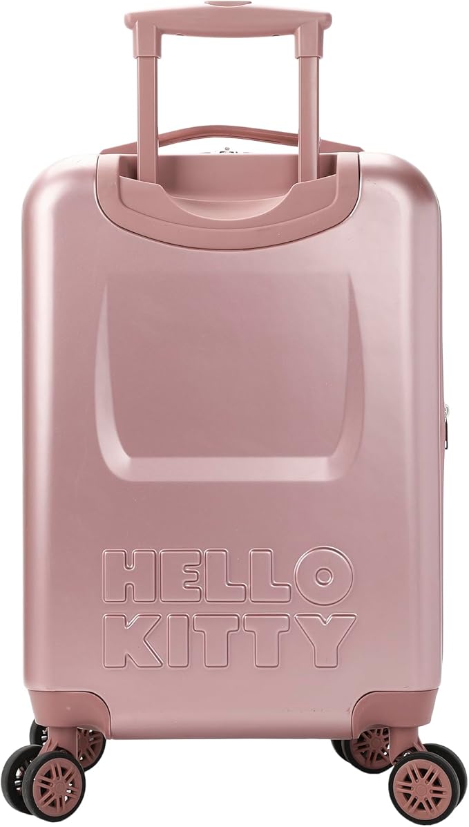 Bioworld Hello Kitty Character Print Pink Plaid 20" Adult Hardside Carry-on Rolling Luggage