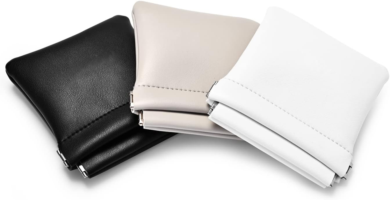 PU Leather Jewelry Travel Bag Leather Jewelry Pouch Christmas,Wedding Party Favor Gift Bag (S, Grey)