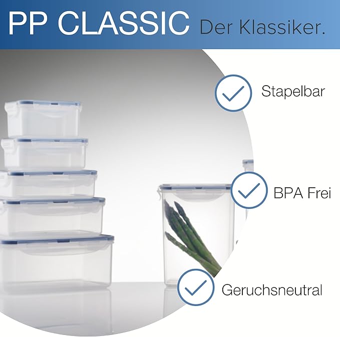 LocknLock Easy Essentials Pantry Rectangular Food Storage Container, 5.5 Cup - Clear (Pack of 3)