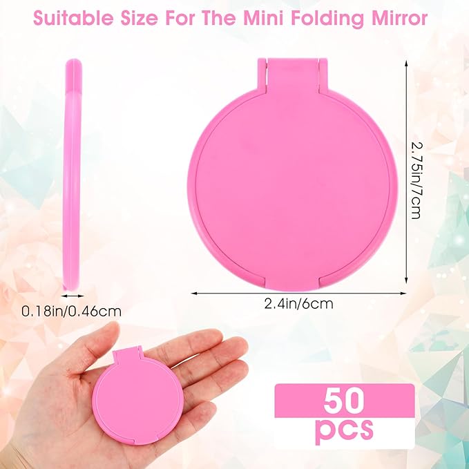 12 Pcs Mini Folding Mirror 2.4 in Pocket Travel Mirror Portable Round Compact Mirrors Vintage Small Makeup Mirrors for Purse Daily Use Party Favors Women Gifts