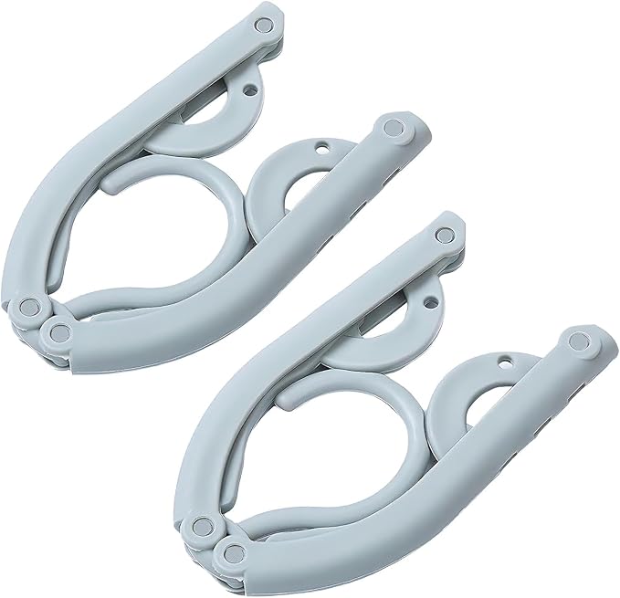 2pcs Portable Colored Folding Clothes Hangers, Portable Folding Travel Hangers, Clothes Drying Rack for Travel and Home Blue