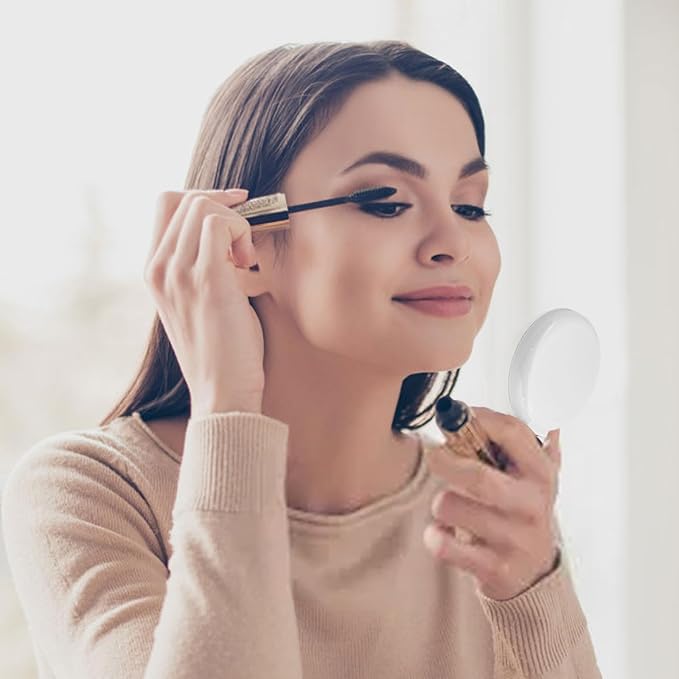 6 Colors Foldable Mirror Hairbrush, 2 in 1 Compact Pocket Mirror Comb in Bulk, with DIY Stickers, Travel Mini Hairbrush Makeup Mirror for Women Girls (60-PACK)