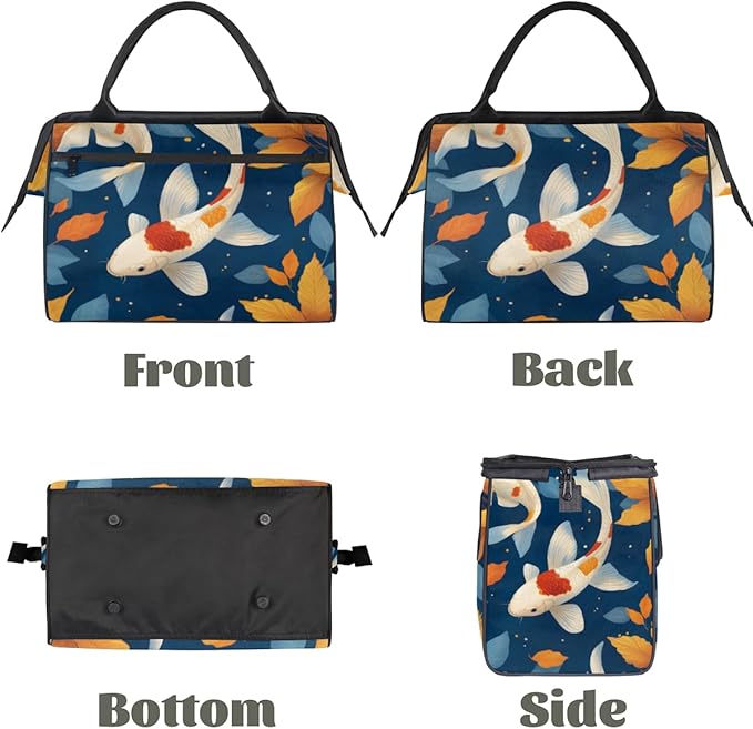 Fish Kois Overnight Weekender Bag for Women Men Travel Duffel Bags Waterproof Luggage Carry on Sports Yoga Gym Bag