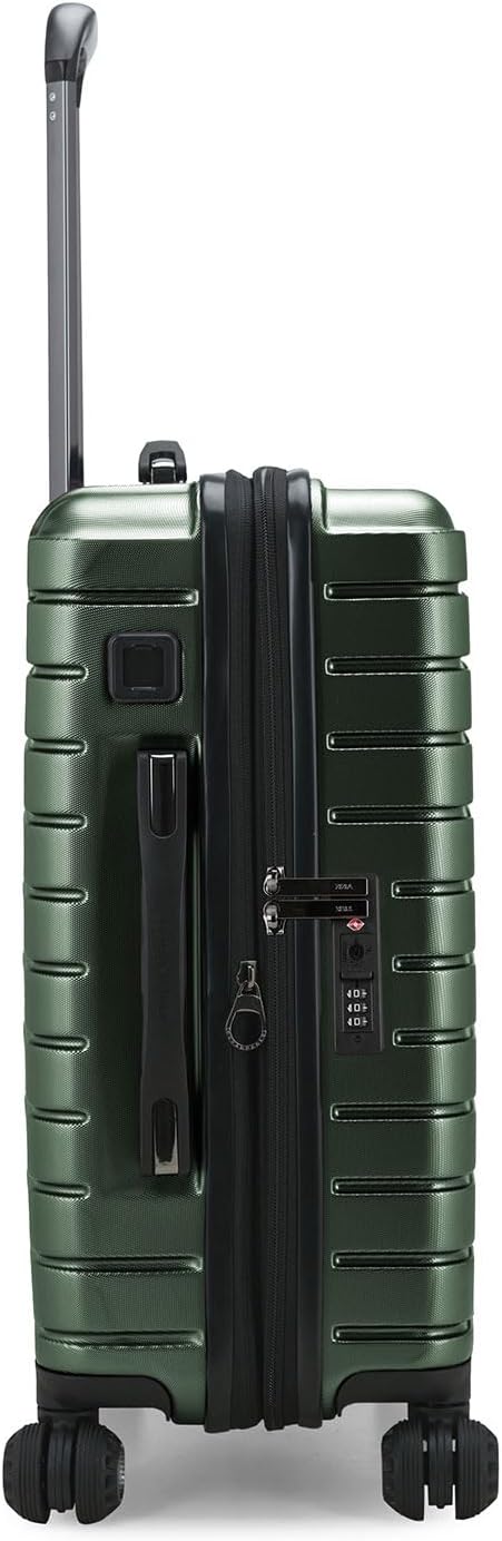 Traveler's Choice Archer Polycarbonate Hardside Spinner Luggage Set, Tie Down Straps, Green, Carry-On 21-Inch