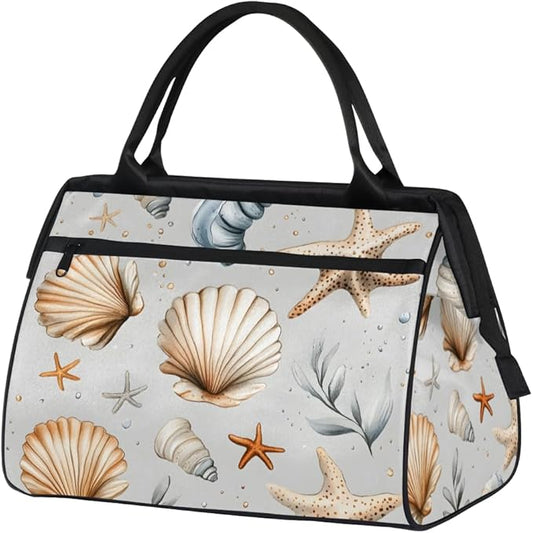 Summer Ocean Theme Overnight Weekender Bag for Women Men Travel Duffel Bags Waterproof Luggage Carry on Sports Yoga Gym Bag