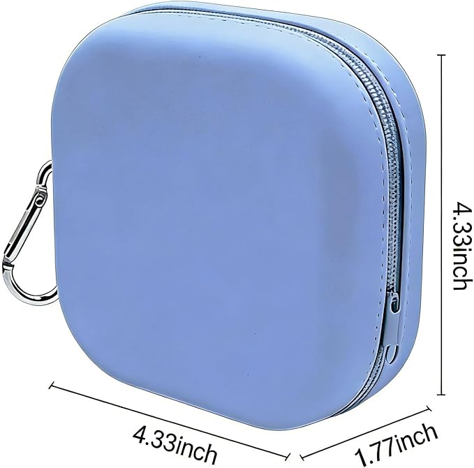 Portable Dog Bowl, Collapsible 2-in-1 Travel Dog Bowls with Carabiner Clip, Silicone Double Pet Food and Water Dish for Outdoor Camping and Hiking (Blue)