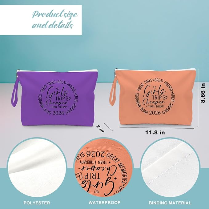 Fokongna 2PCS Girls Trip Gifts Wet Bag Wet Dry Bag Beach Bags Favors for Swimsuit Toiletry Bags Travel Essentials For Women, For Beach Travel Gym Swimsuit Dirty Diaper Gifts