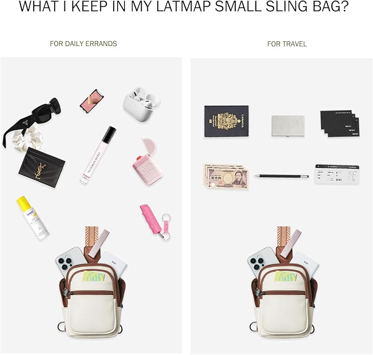 Sling Bag For Women Faux Leather Small Casual Daypack Backpack Fanny Pack Crossbody Chest Bags Purse