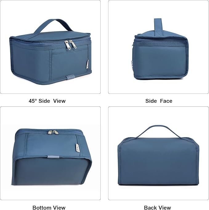 NOL Natural Organic Lifestyle Small Lunch Bag Mini Lunch Box Insulated Lunch Bag for Men/Women Leakproof Cooler Tote Bag Lightweight Nylon Waterproof Lunch Box For Work, Dusty blue