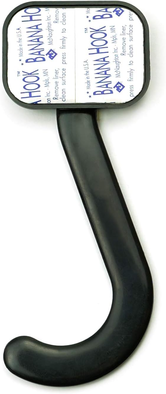 Banana Hook Hanger (2 Pack) for Hanging Bananas Under a Cabinet to Ripen and Store (Black)