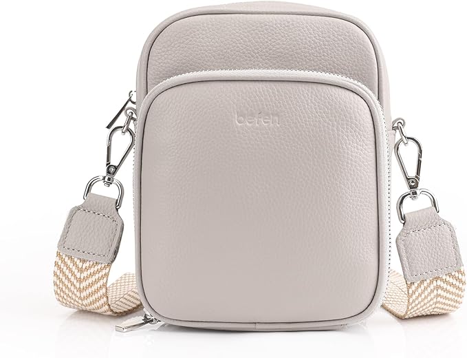 befen Genuine Leather Small Crossbody Bags for Women Cross Body Bag Purses Cell Phone Purse for Travel with RFID Card Slots