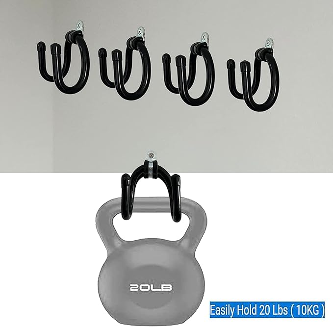 4 Pack Chair Storage Rack, Wall Mounted Folding Chairs Organizer and Hanger, Garage Storage Tool Organizer Rack Tools Garage Organization Wall Mount Rack Hanger for Home, Garage, No Chair