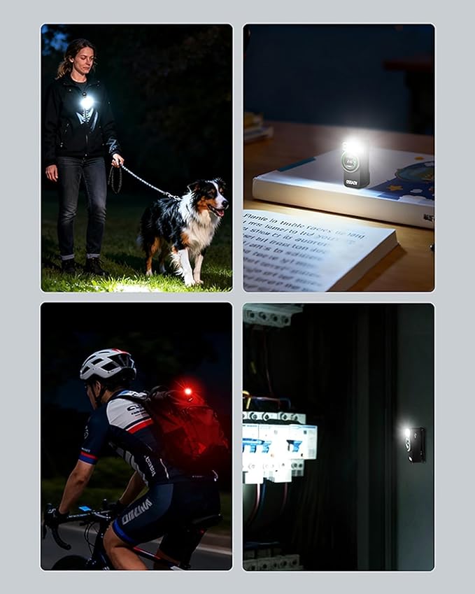 Godyga TorchEye R Smart Display EDC Flashlight, 500 Lumens with White & Red Dual Light, Real-Time Battery & Runtime Indicator, USB-C Fast Charging, Magnetic Base, Waterproof for Camping Hiking Work