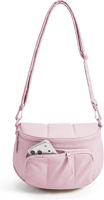BAGSMART Bum Bags for Women, Crossbody Purses for Travel & Work, Quilted Water-resistant Hobo Bag | 4.5L Roomy, Fanny pack, ideal for Moms, Long Outings, Everyday cute bag, Puffer, Nylon