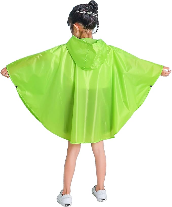 Spmor Kids Rain Poncho Hooded Jacket Rain Coat