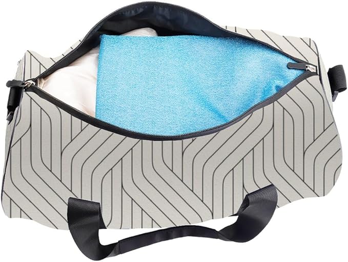 Minimalist Geometric Design Foldable Gym Bags For Women Oxford Tote Bags Adjustable Shoulder Strap, Convertible Carry Backpack Gym Bag Cute For Sport Overnight Backpack Men