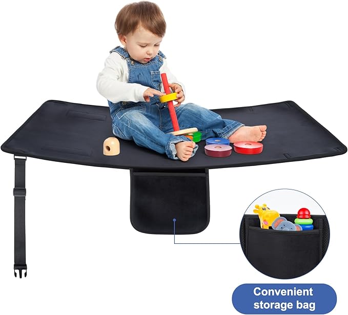 Toddler Airplane Bed | Kids Airplane seat Extender | Easy to Install for ariplane, Train, Cars | Kids Airplane Travel Essentials | Foot Rest Cushion (Without Foot Pads)