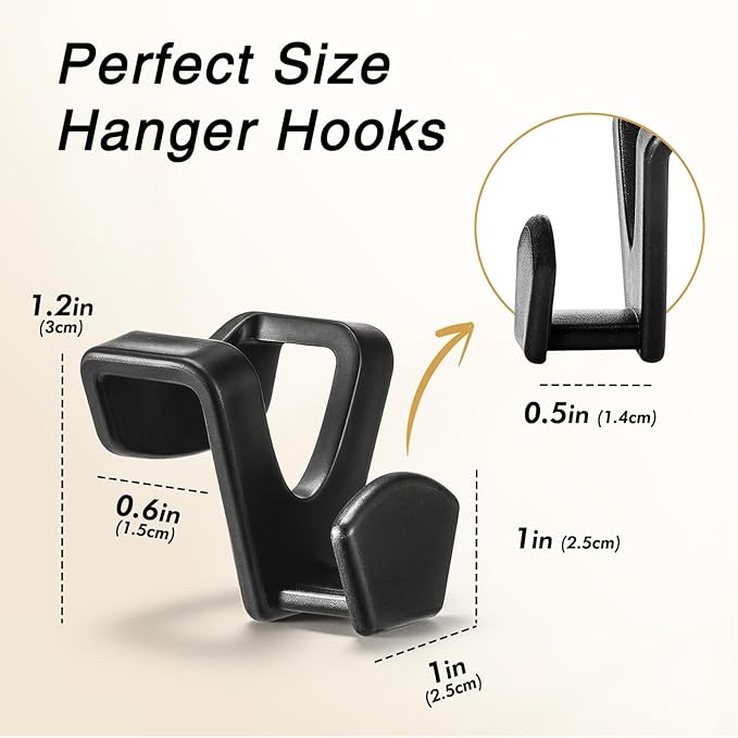 HOUSE DAY Space Saving Hangers 100 Pack, Clothes Hanger Connector Hooks, Heavy Duty Closet Space Saver, Small Space Solutions, Cascading Dorm Room Closet Organizer and Storage - Black