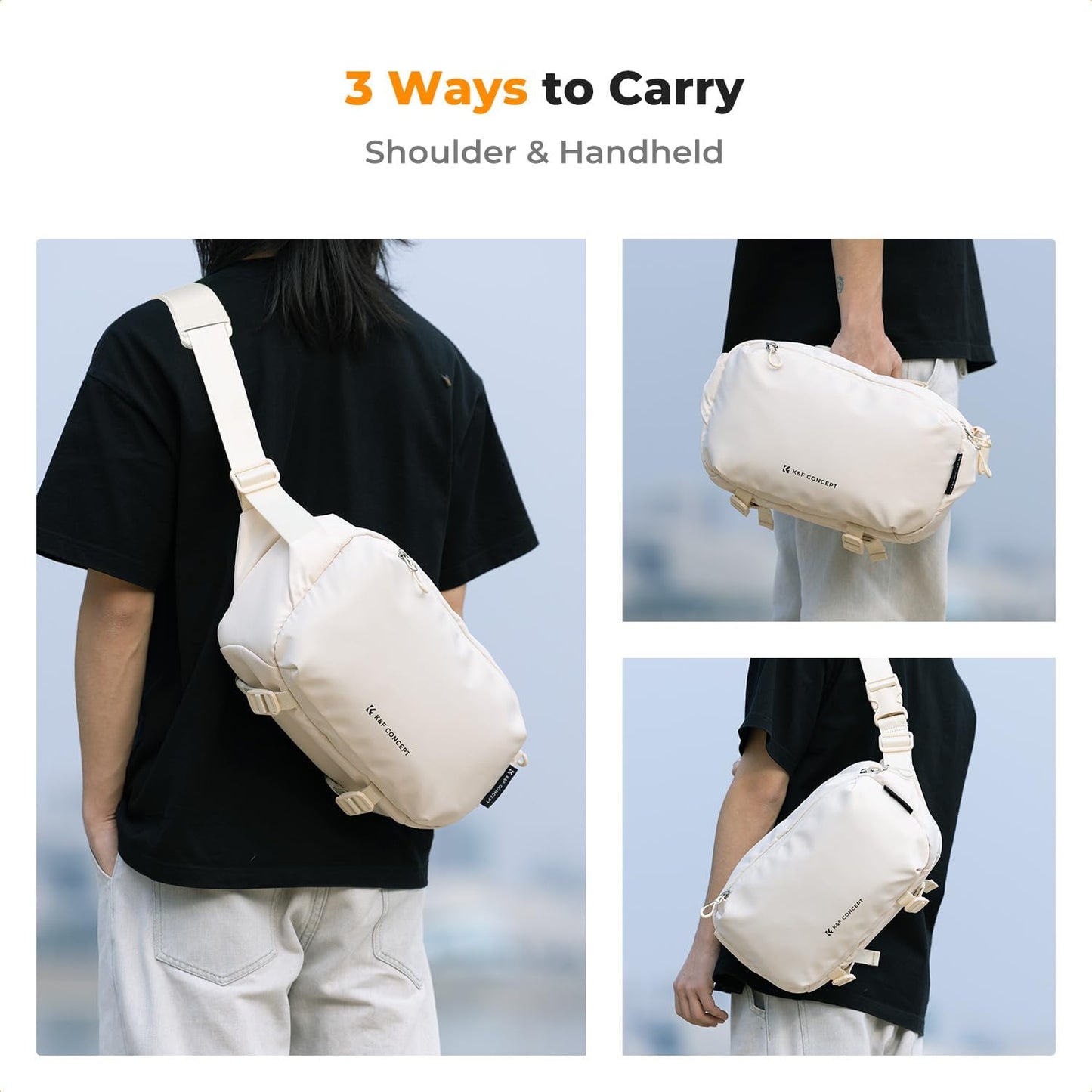 K&F Concept 2 in 1 Sling Bag Everyday Shoulder Bag & Multifunction Photography Crossbody Camera DSLR Backpack Portable Bag