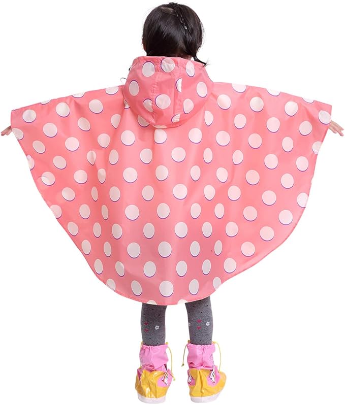 Spmor Kids Rain Poncho Hooded Jacket Rain Coat
