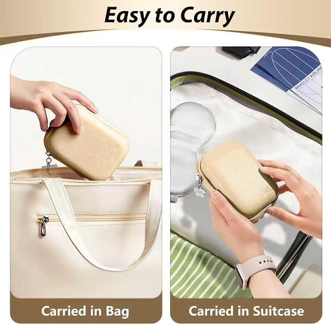 Digital Camera Case for CAMKORY, KODAK PIXPRO FZ45/FZ55, Canon IXUS 285 HS, Lecran, Small Travel Compact Camera Holder with Mesh Pocket for Accessories SD Card (Light Khaki)