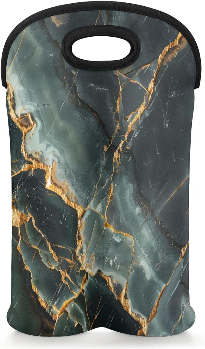 Wine Carrier Tote Personalized Bag for 2 Bottles - Neoprene Wine Bottle Holder with Carry Handle, Wine Protective Bag Insulated Bag Beer Cans Water Bottle Holder for Travel Picnic,Style19