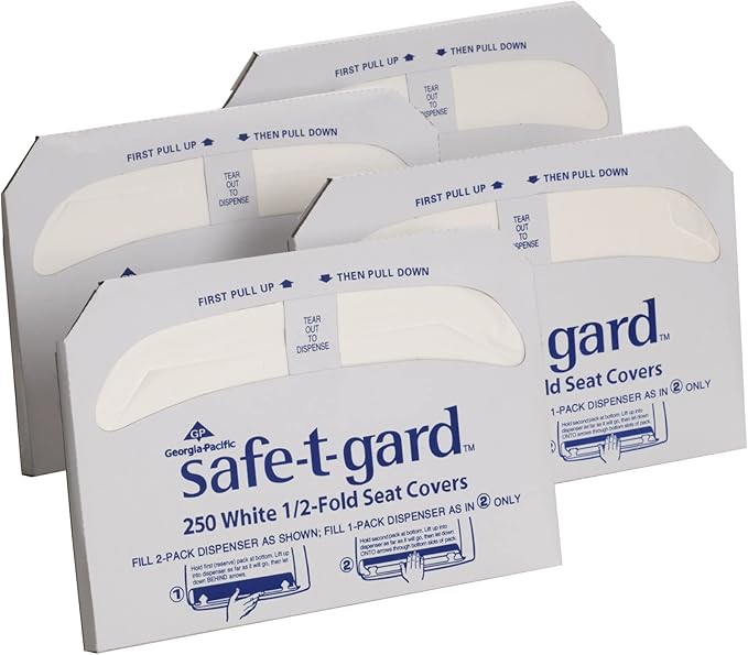 Pacific Blue Select Disposable Toilet Seat Covers by GP PRO (Georgia-Pacific), 1/2 Fold, 47046, 250 Covers Per Pack, 20 Packs Per Case, White
