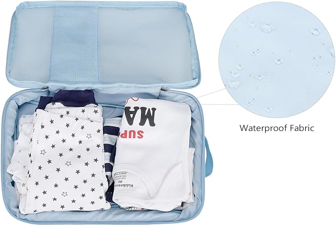 Baby Diaper Bag Organizer Pouches - 2 Pack Waterproof Pod Hanging Diaper Bag Cute Bear Mesh Bag Reusable, Washable or Baby Cloth Diapers (Pink&Blue)