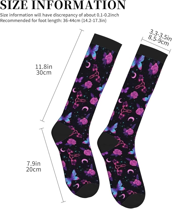 Compression Socks Knee High Circulation Support Socks For Women Men Athletic Running Work Hiking Cycling Travel
