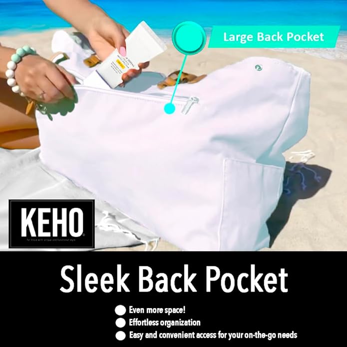 Keho Waterproof Beach Bag with Pockets For Women (Sandproof)